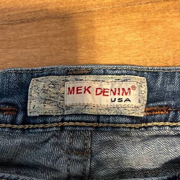 MEK distressed jeans , size 28/32, missing back pocket button - Picture 3 of 9